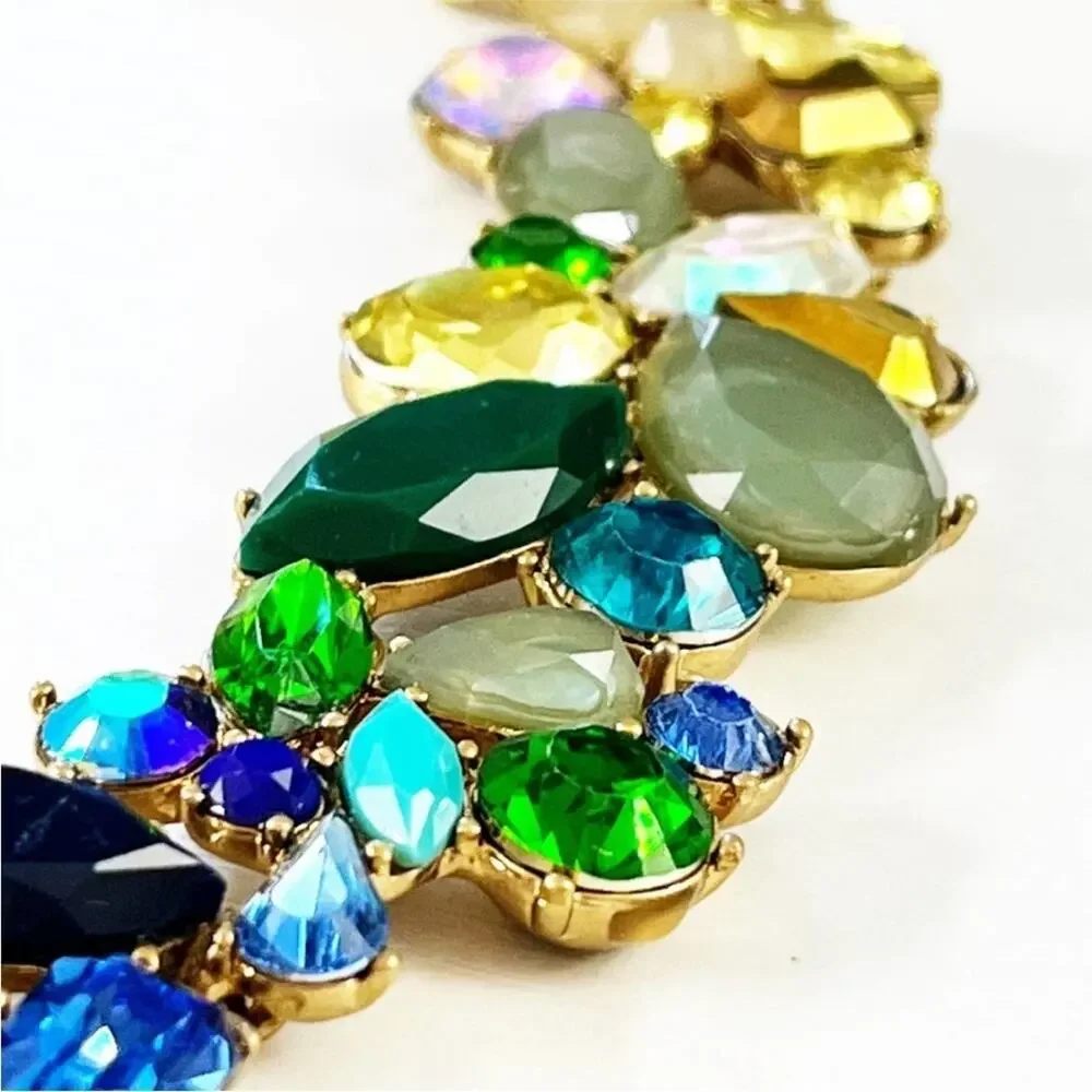 J.Crew matching ombre necklace earrings rhinestone set ombré